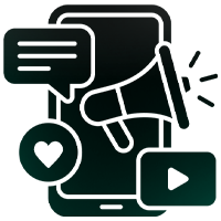 Icon of a smartphone with social media icons_body composition analyzer