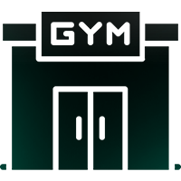 Gym entrance logo with 'GYM' text_smart scale